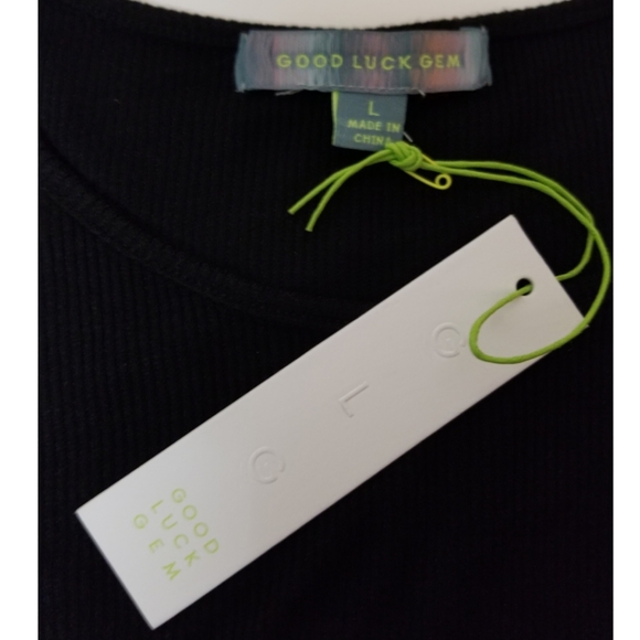 ๐๏ธโฌ๏ธ๐HOST PICK๐ Good Luck Gem Black Mesh Dot Sleeve Bodysuit - Picture 8 of 8